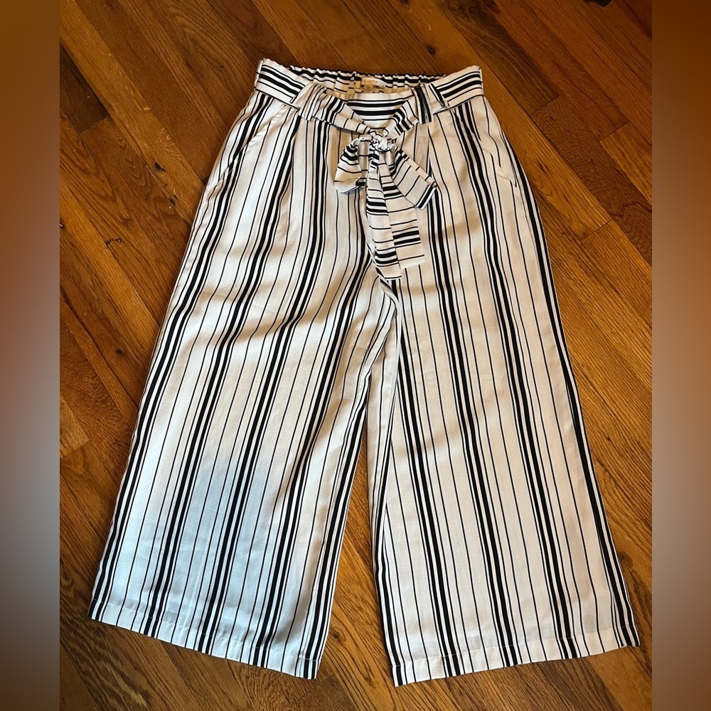 Skies Are Blue Black and White Striped Pants - Picture 1 of 6